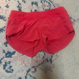 Vibrant Red Lululemon speed upAthletic Shorts